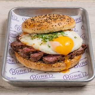 Steak and Egg Bagel Sando